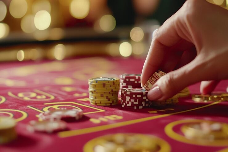 Hongkong Pools baccarat table on jualtoto login with professional dealer and player interface